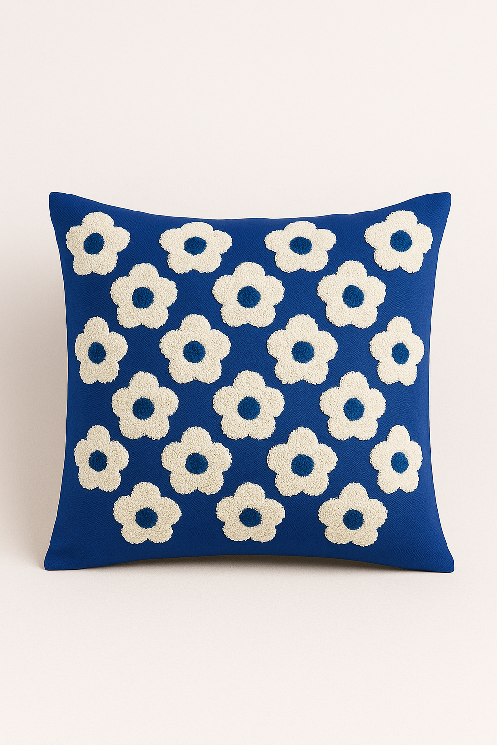 100% Cotton Embroidered Cushion Covers 16×16 Inches | Floral Design | Decorative Throw Pillow Covers for Sofa, Living Room & Bedroom
