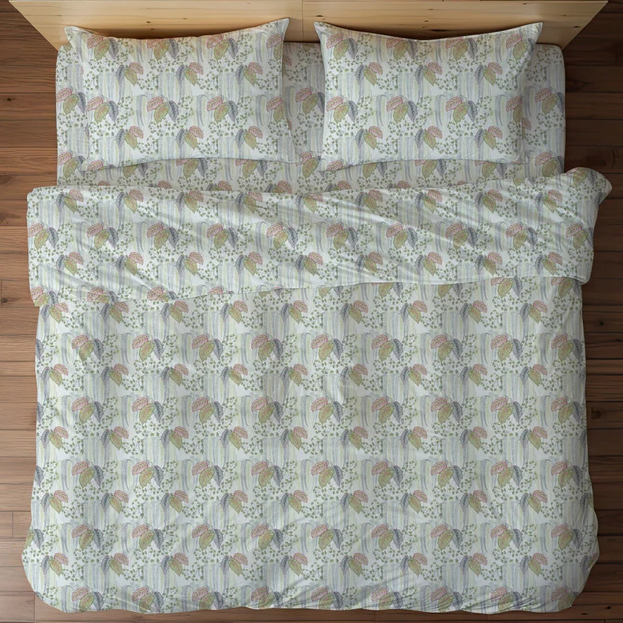 100% premium Cotton Floral patterned bedding set in 300 TC