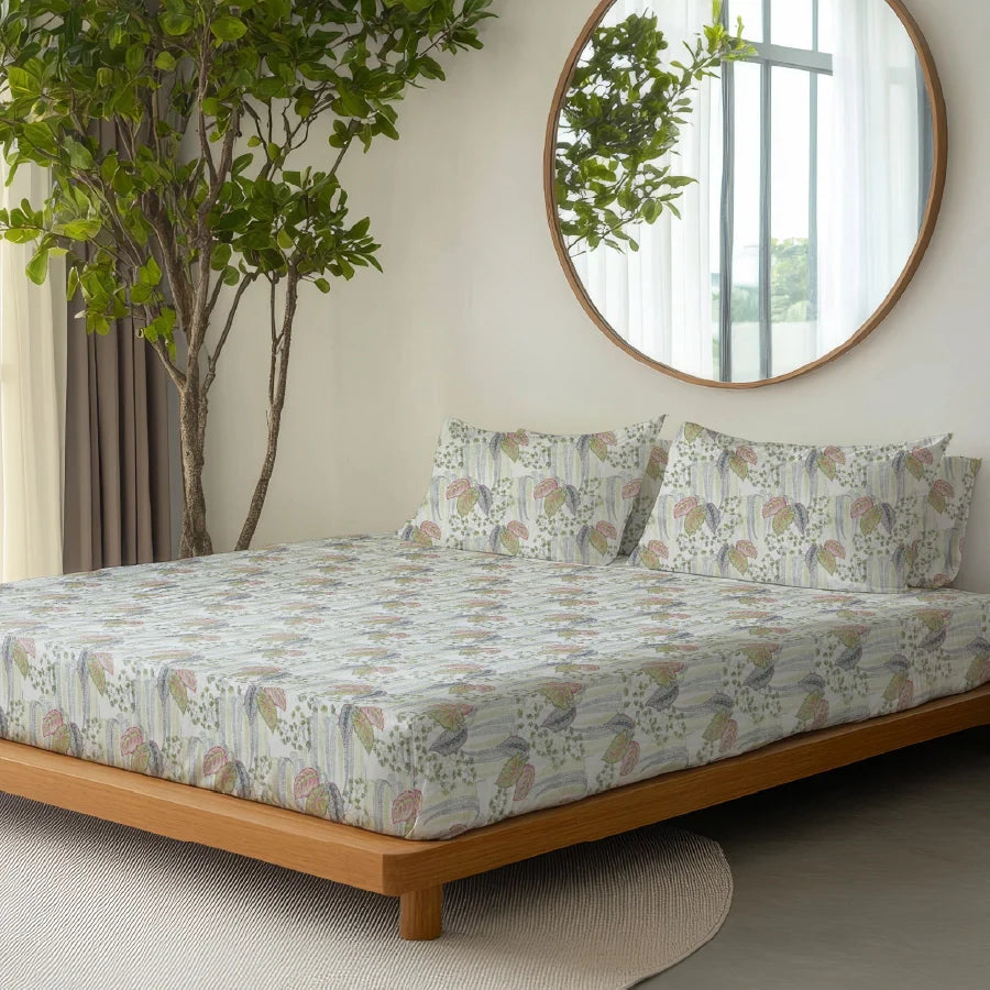 100% premium Cotton Floral patterned bedding set in 300 TC